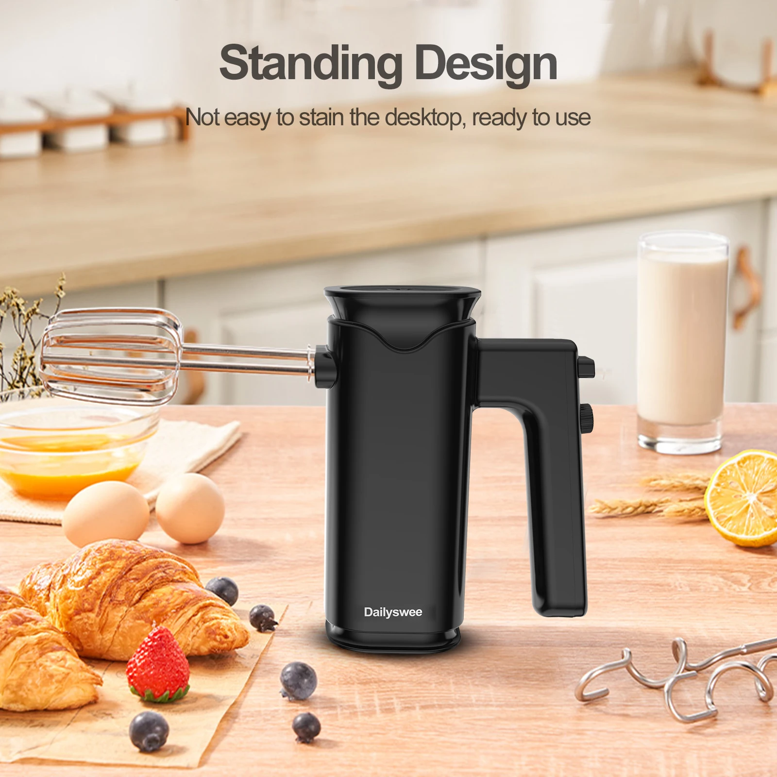 Dailyswee Electric Hand Mixer Double Head Egg Beater Knead Dough Home Appliances Kitchen