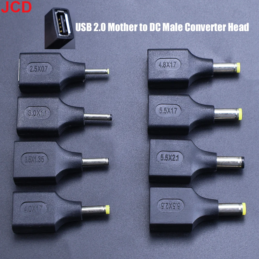 USB Fmale Power Plug To 5.5*2.5 5.5x2.1 4.8x1.7 4.0*1.7 5.5*1.7 2.5*0.7 3.0*1.1 3.5x1.35 mm DC Jack Adapter Connector 5V/12V 5pc usb dc converter