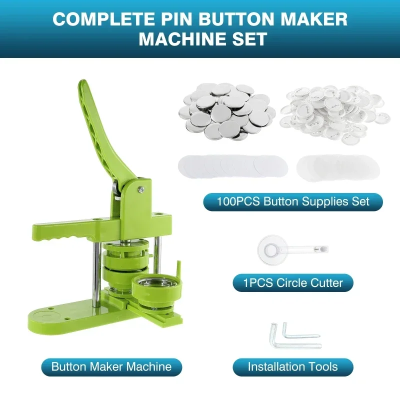 Badge Parts Button Making Supplies Badge Pin 25mm 44mm 58mm Button Badge Maker Machine DIY Pin Press with Parts Circle Cutter