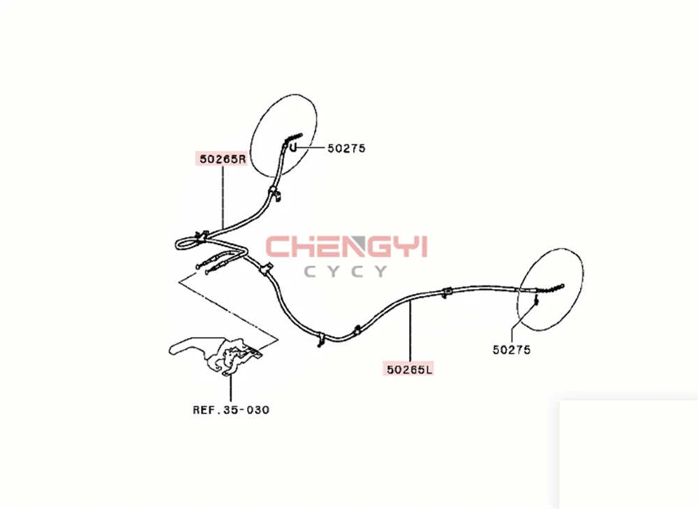 A Pair Rear Brake Cable Handbrake Pull Line For Mitsubishi Pajero Montero Sport KG4W KG5W KG6W KH6W KH8W 4820A187 4820A188