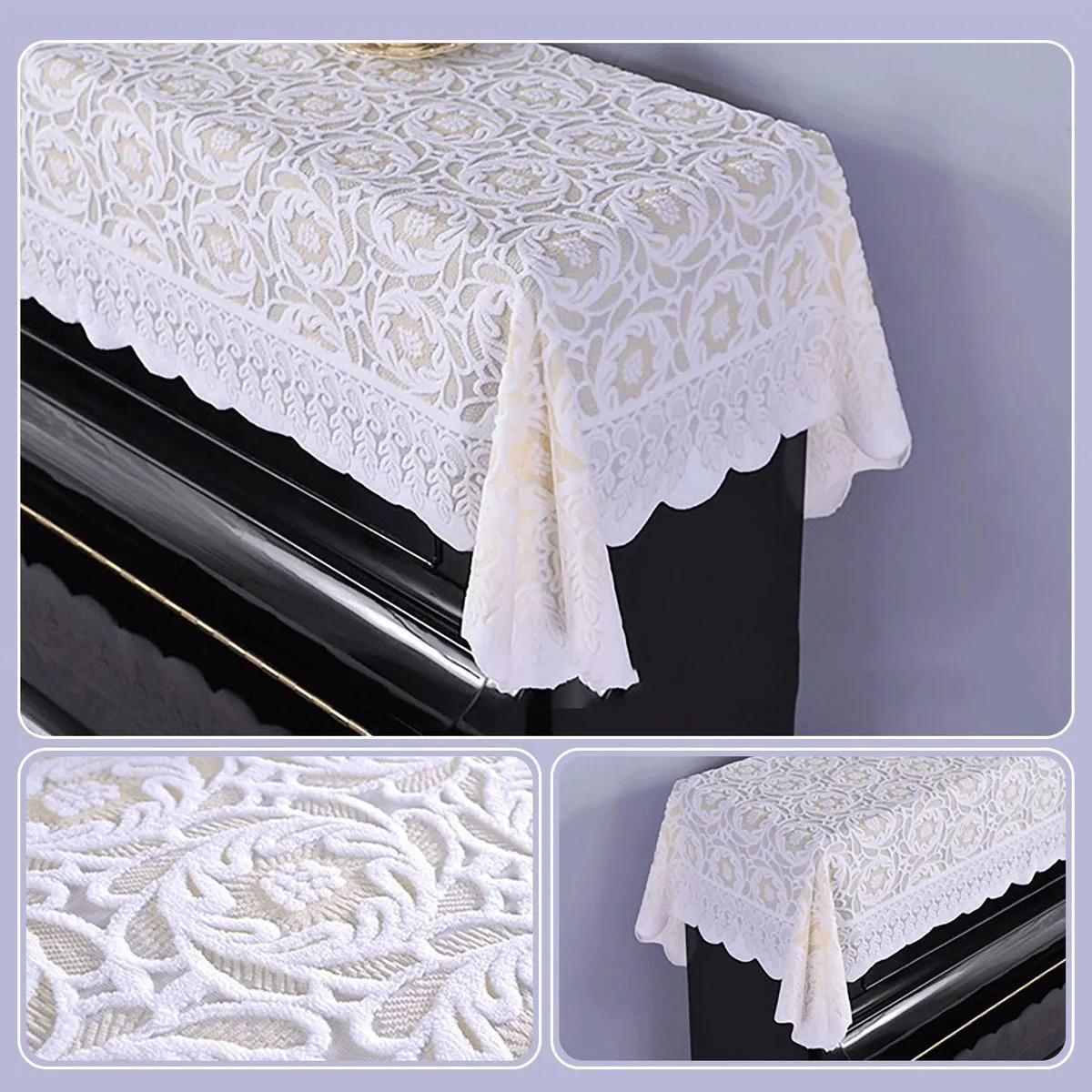 Lace Piano Covers Dust-proof Household Furniture Electronic Digital s Protective Cover Upright Dust-cover Decoration