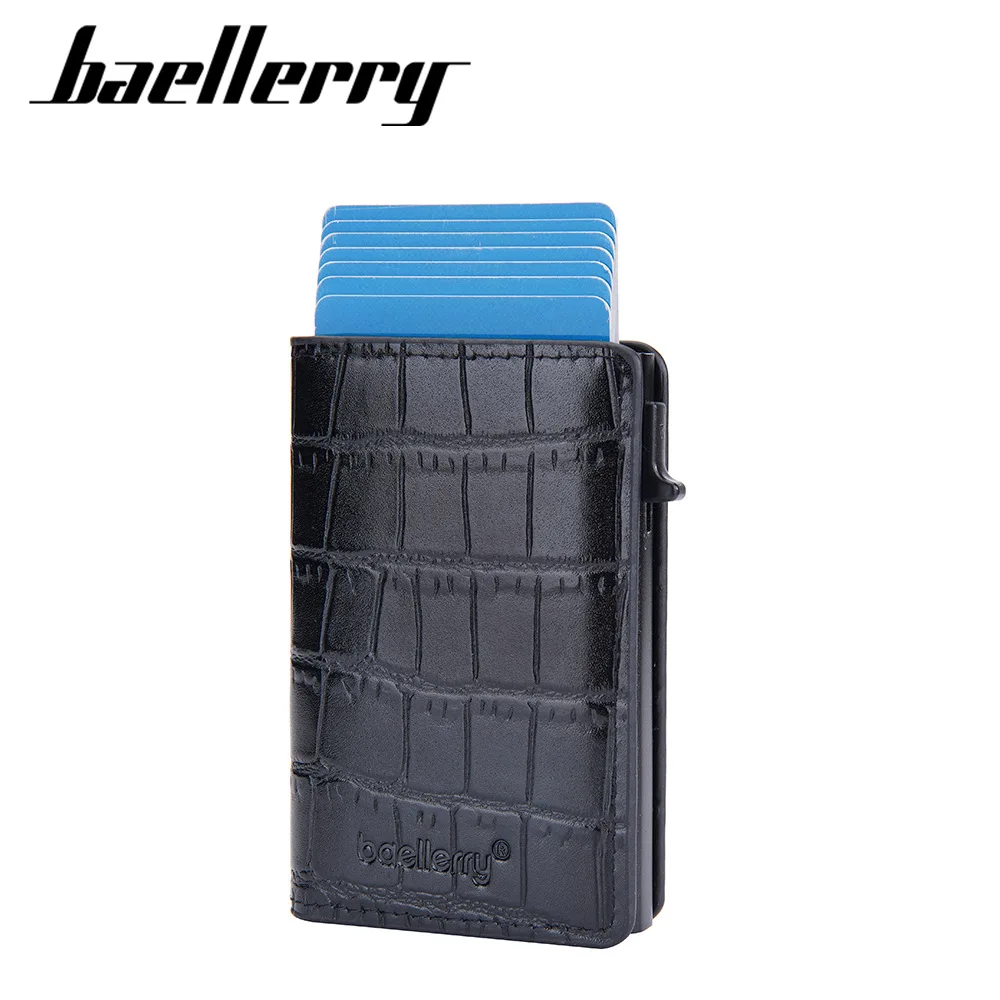 New RFID Mini Men Wallet Short Card Holder Simple Male Popup Purse Luxury Brand Men's Wallet Crocodile Pattern Card Bag