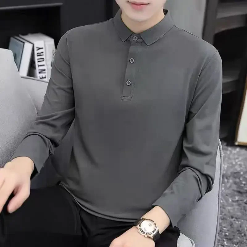 Polos ajustados y ajustados, sudaderas coreanas de lujo, ropa estética de diseñador para hombre, camisetas de algodón regular, talla S y XL para hombre
