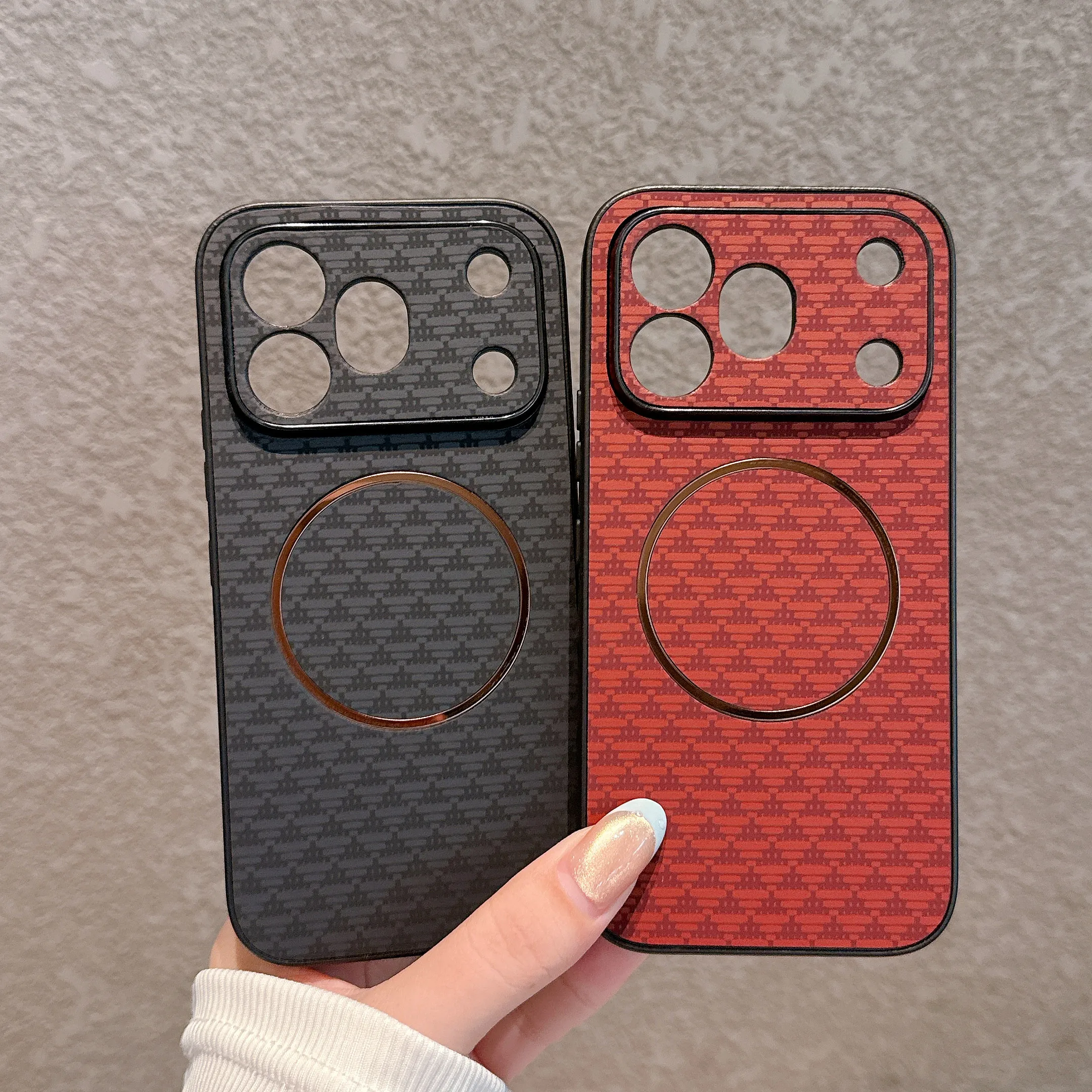 Exquisite Electroplated Circular Magnetic Anti-Fingerprint Phone Case