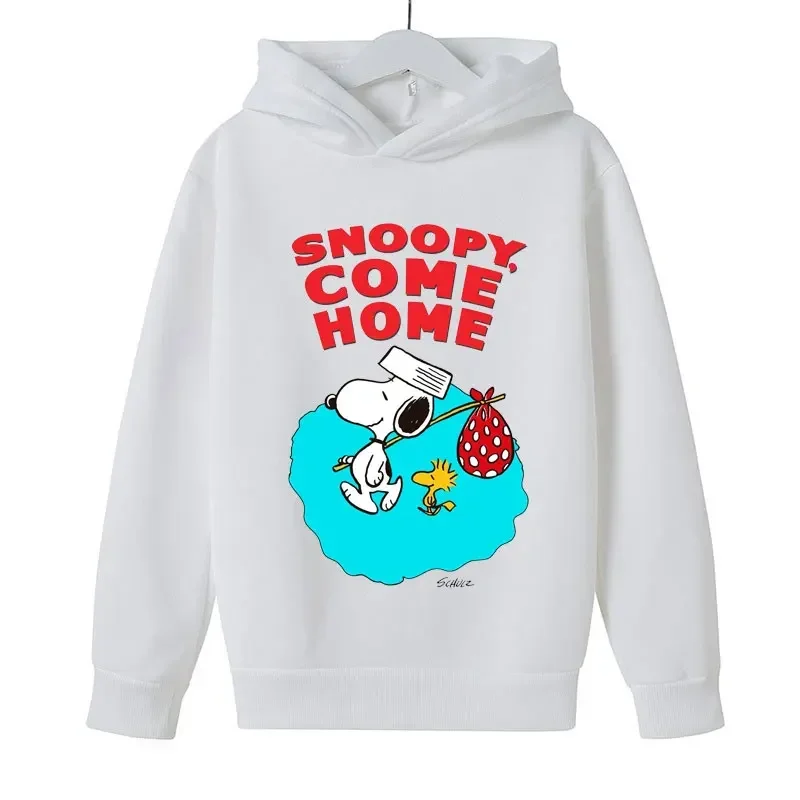 thumbnail image 1 of Sudadera con capucha para niños y niñas, de Snoopy, de dibujos animados blancos, de anime, 2024, 1 of 5