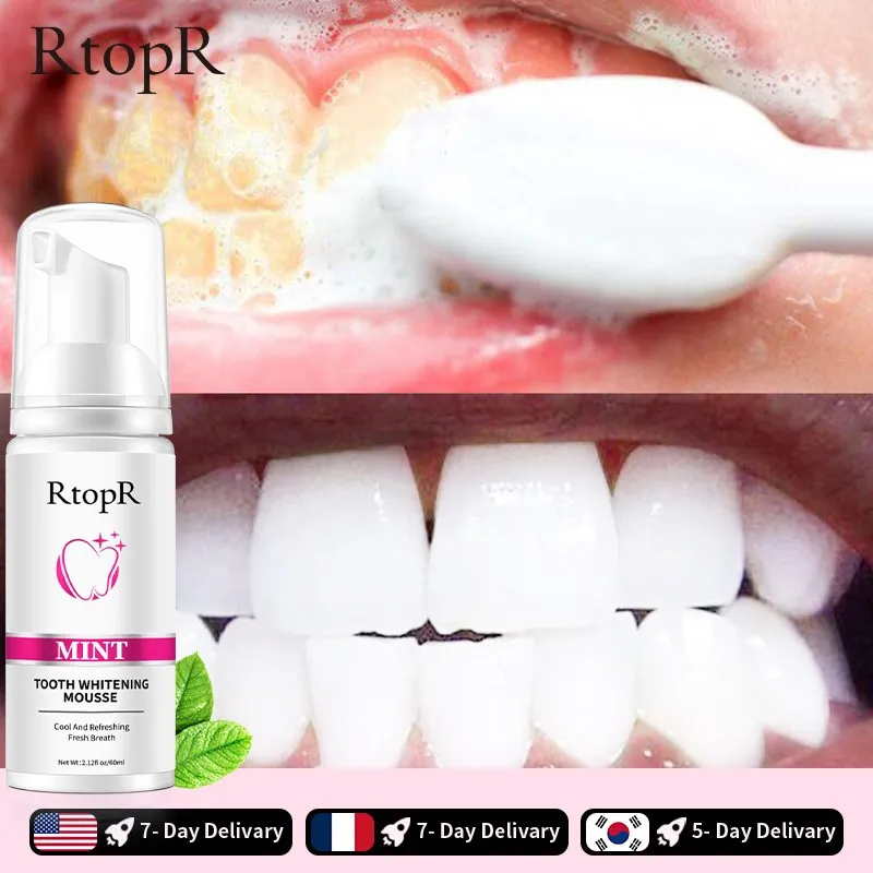 RtopRMintToothWhitengingMousseOralCleaningWhiteningTeethPlaque