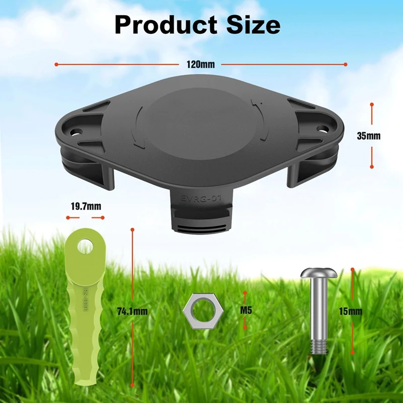 Plastic Blades Trimmer Head For Ryobi 18V, 24V, And 40V RY40210, RY40210A Trimmers With 10 Quickload Blades