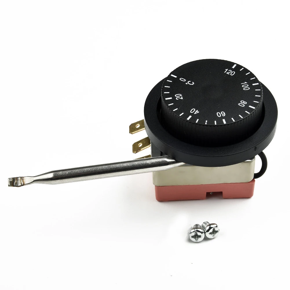 Engine Coolant Thermostat 12V 0-120&deg;C Car Electric Fan Capillary Adjustable 3 Pin Tempering Switch Temperature Controller Auto Accessories