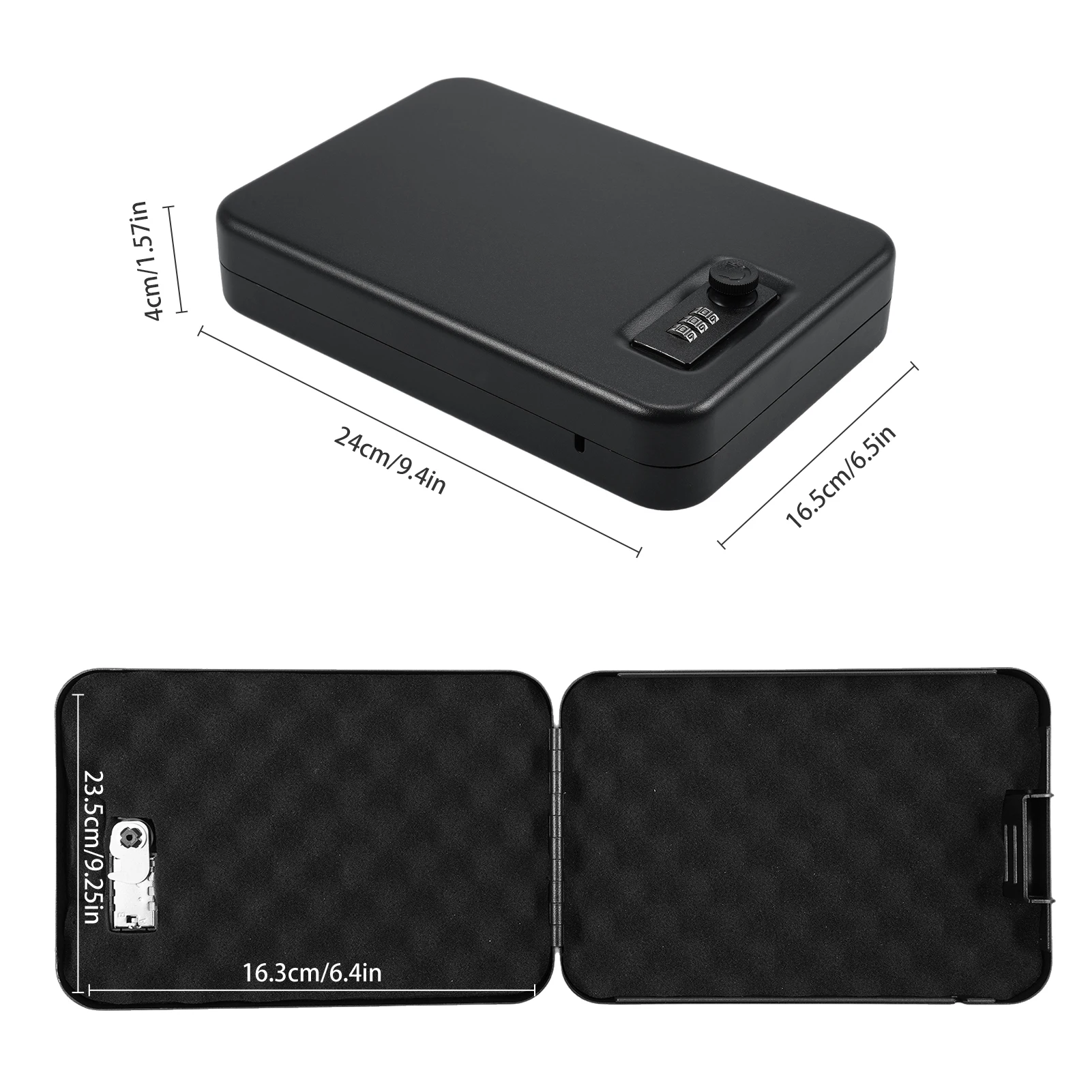 Small Safe Box Portable Travel Lock Storage Cabinet 3-digit Password Case with Security 3Ft Steel Cable  for Passport Jelwery