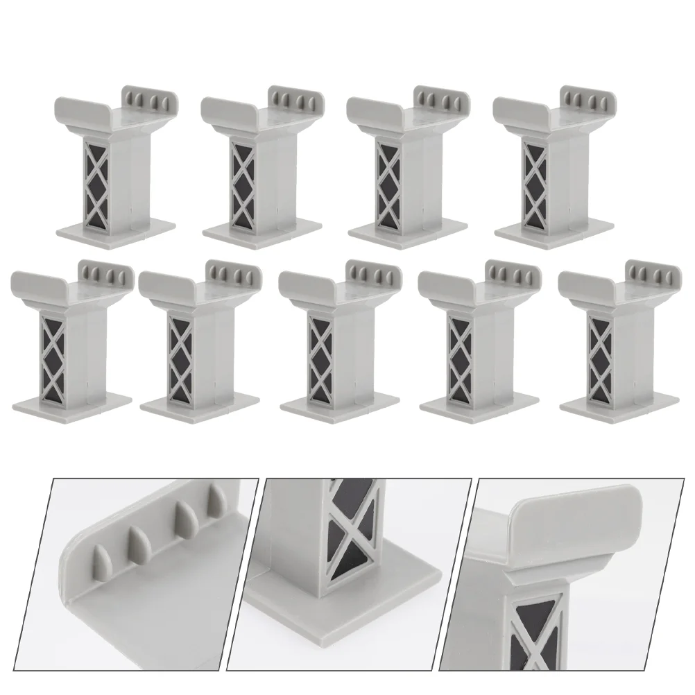

9Pcs Train Track Bridge Supports Plastic Train Bridge Pier Track Railway Accessories