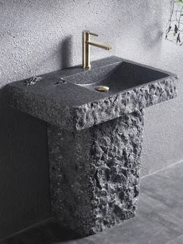 Whole Marble Washbasin Outdoor Courtyard Stone Column Basin Home Balcony Washbasin Sink