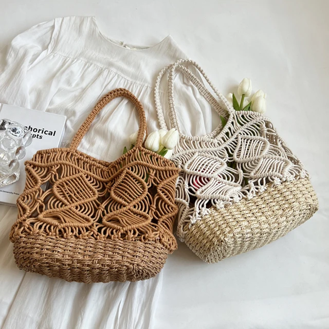 Bohemian Woven Hollow out Beach Bag Women Crochet Fringed Straw Clutch  Handmade Day Clutches Knitting Weave Boho Summer Bag - China Macrame Handbag  and Macrame Bag price