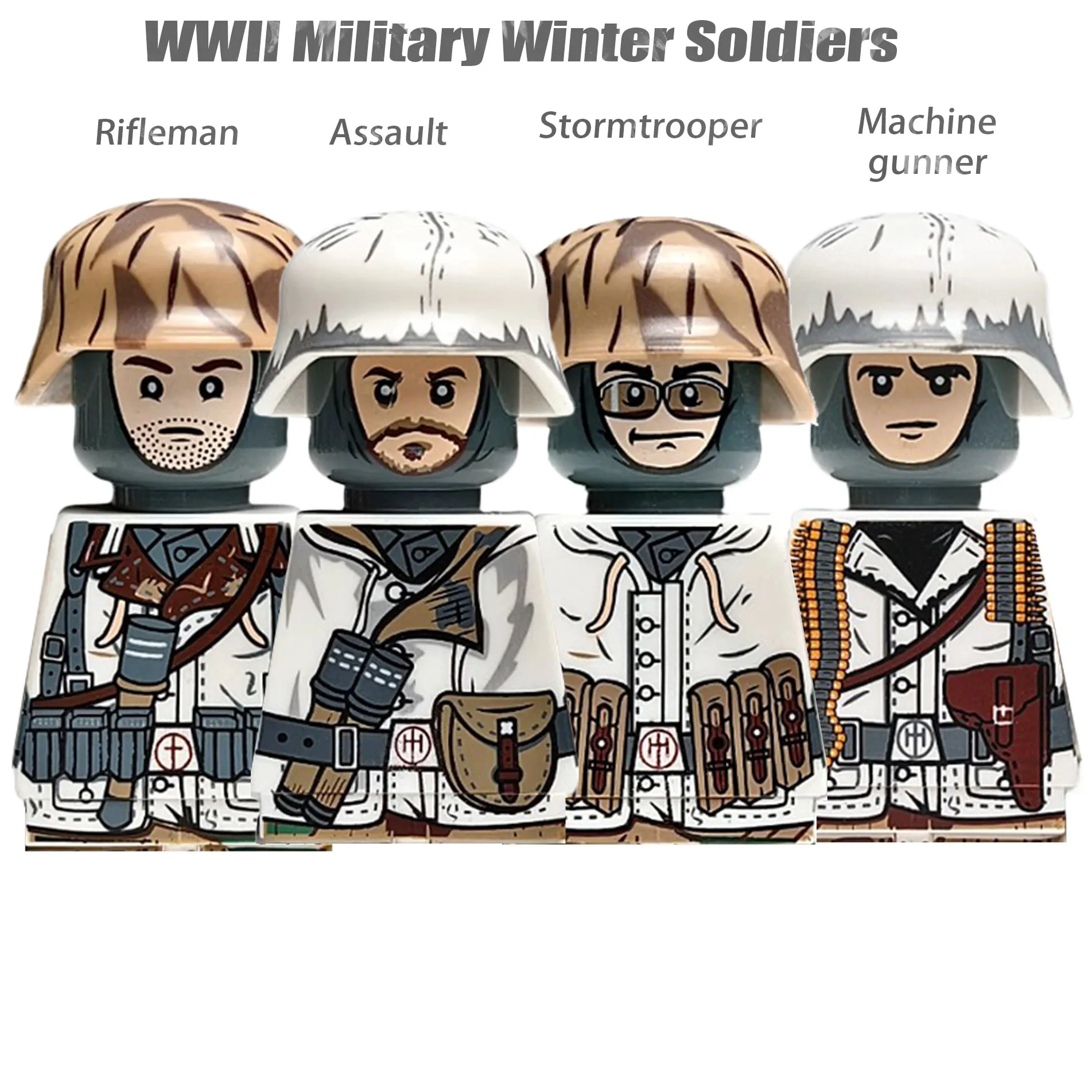 WW2 Winter Soldiers Building Block Set - Military Figures & Weapons Collection