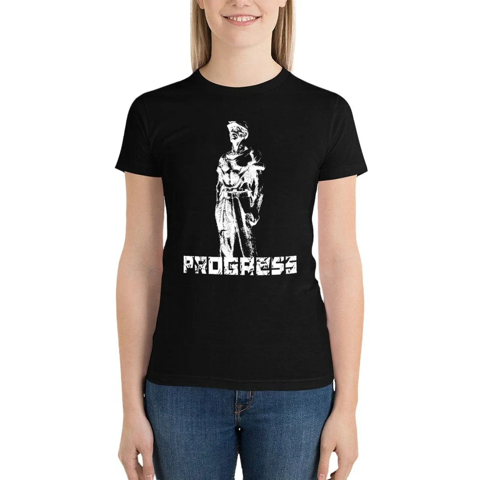 

Progress T-Shirt aesthetic clothes oversized funny anime clothes workout shirts for Women loose fit