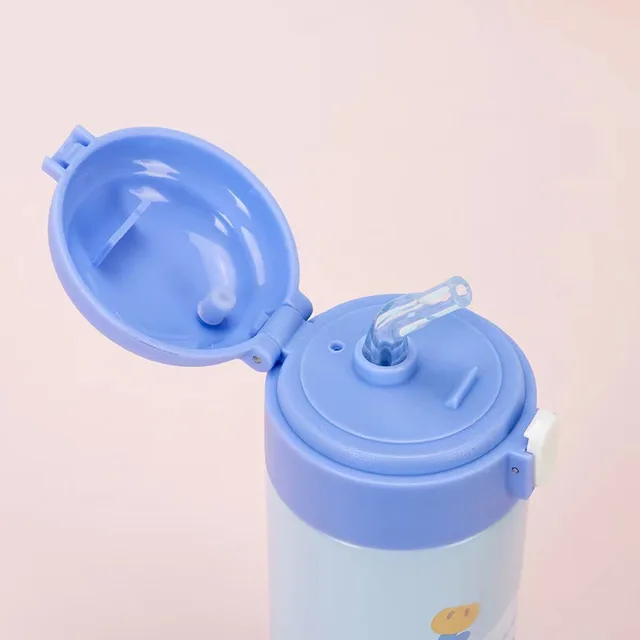 380ML Thermos Vacuum Flask Cute Cartoon 304 Stainless Steel Thermal Water Bottle Insulated Straw Cups Tumbler Drinkware 5