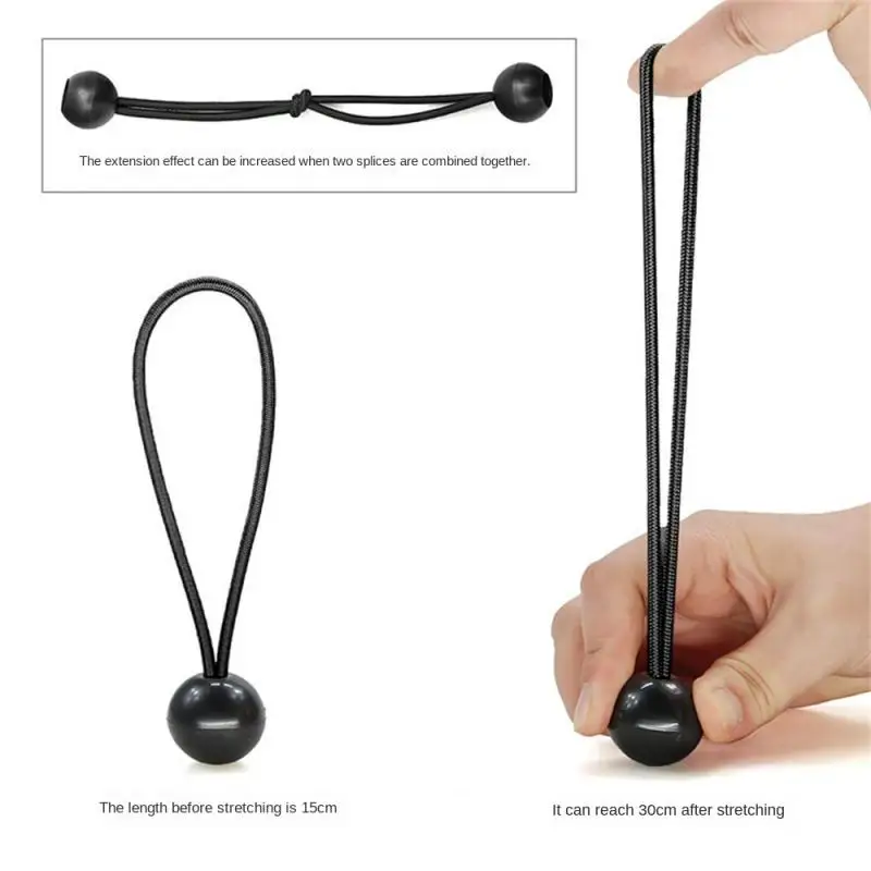 Multi-functional Elastic Tent Fix Cords Black Ball Bungee Strap Tarpaulin Canopy Fixed Rope Outdoor Camping Tent Accessorie