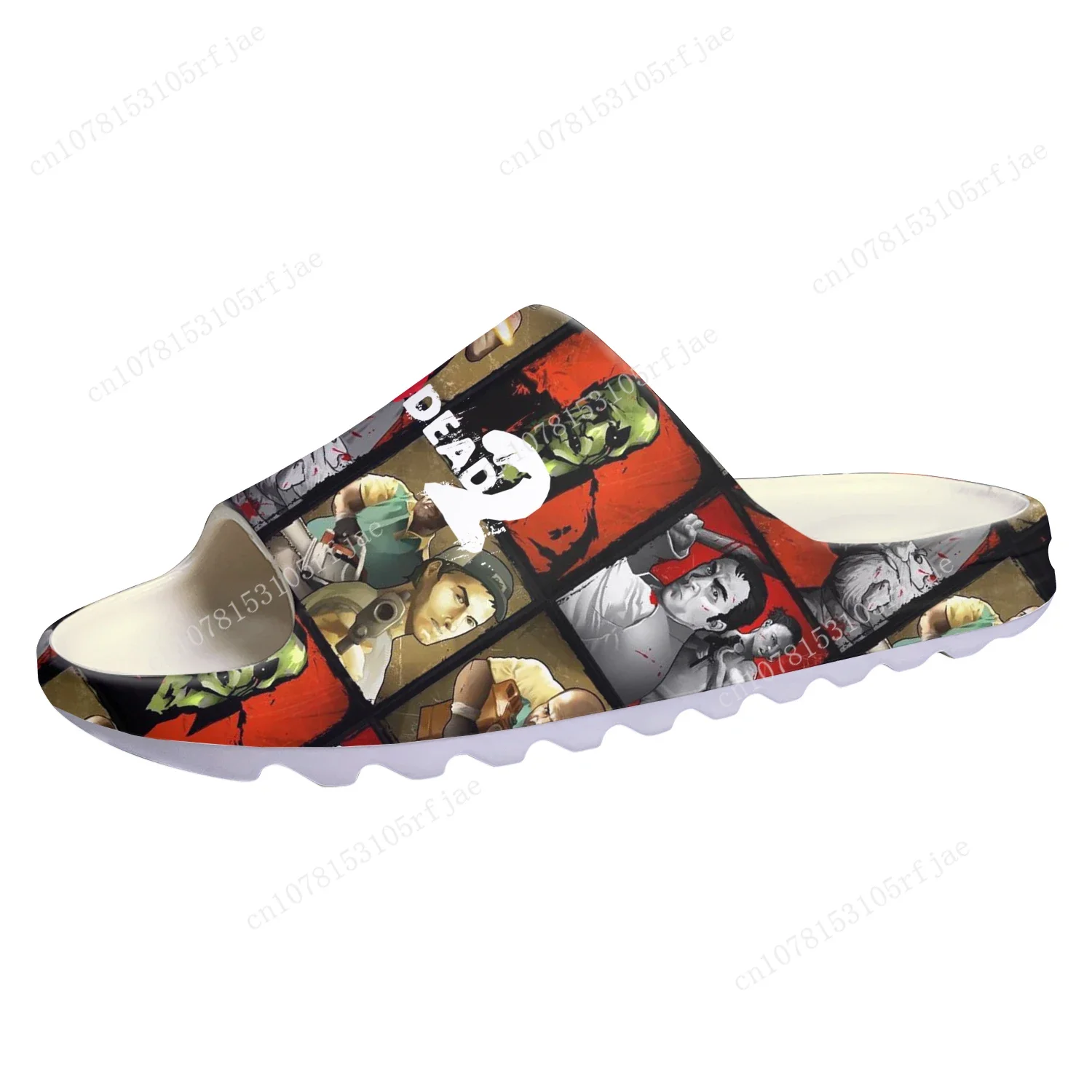Left 4 Dead 2 Custom Soft Sole Sllipers Cartoon Game Mens Womens Teenager Fashion Home Clogs Custom Water Shoes on Shit Sandals
