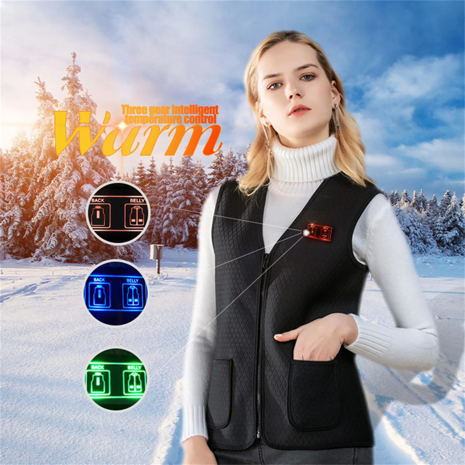 Winter Warm Men Women Heating Vest USB Infrared Flexible Women Snowboard Package Snow Skis And Boots Package Womens Wind Suit adult winter heating vest