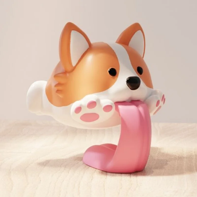 

Милые фигурки животных, собака, большой язык, экшн-фигурки, игрушки для детей, корги, вытягивает язык, подвесное украшение для стола, автомобиля, комнаты, подарок