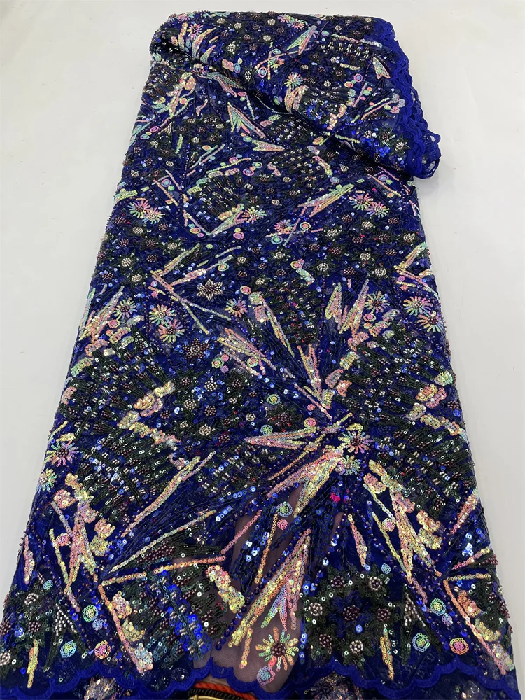 

2023 French Luxury Handmade Beaded Lace Fabric African Latest Tulle Lace Fabrics for Bridal Material Lace for Wedding