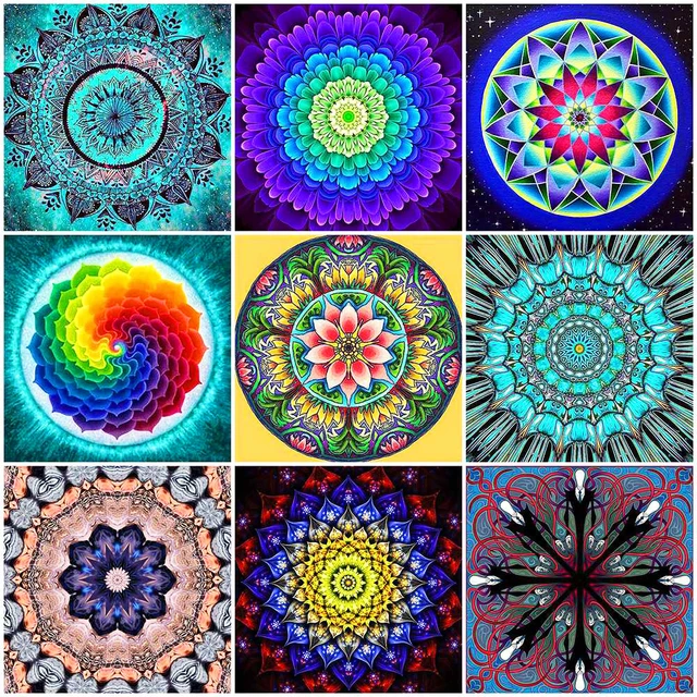 Huacan Full Square Diamond Painting Mandala 5D DIY Diamond Embroidery New  Arrival Home Decor Craft Kit