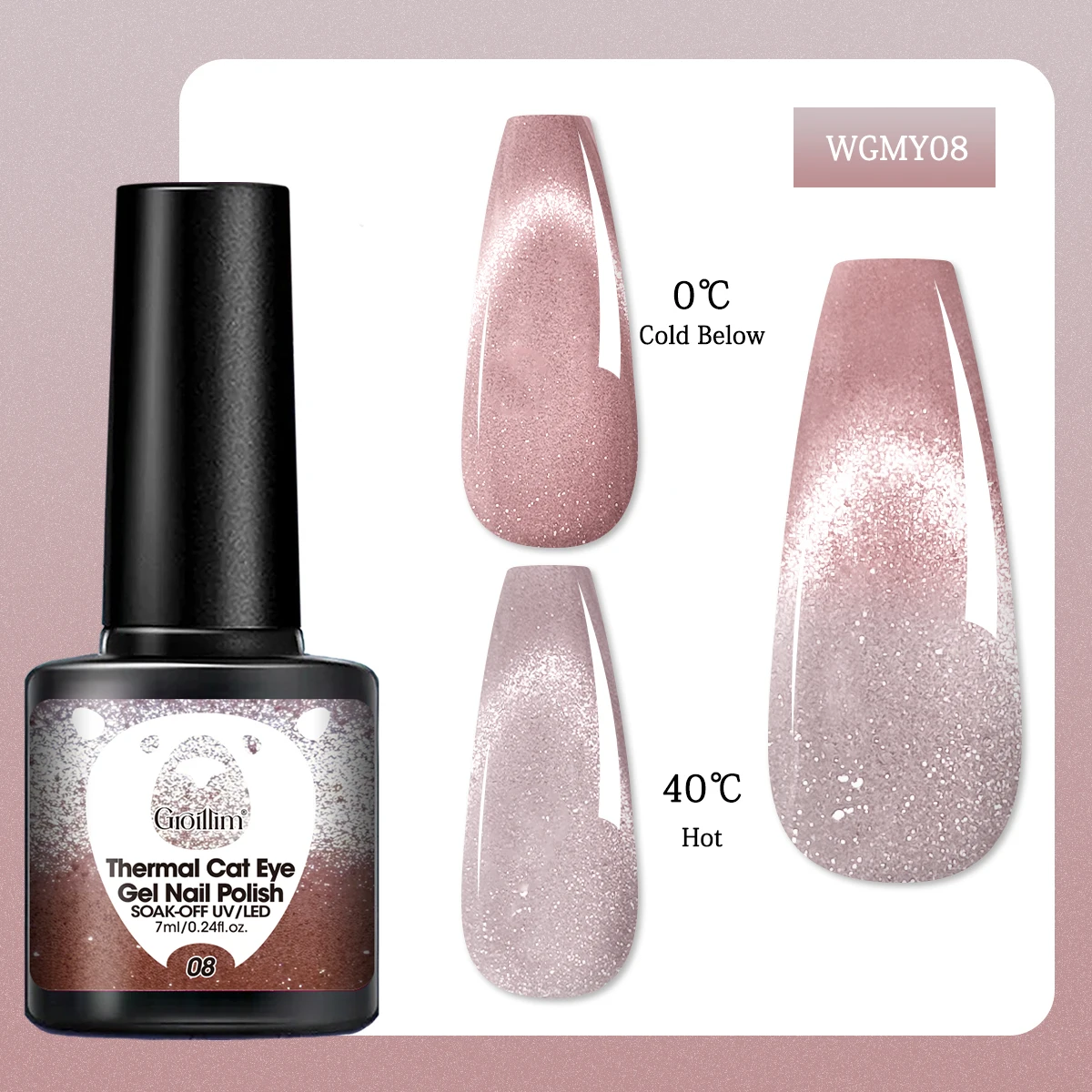 그로일림 단일 조각 열 활성화 젤 네일 폴리시, 각 조각당 0.24온스 - 색상 변..