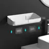 Self Adhesive Wall Mounted Storage Rack Box Bathroom Shelves Toilet Washstand Punch Free Shampoo Holder Bathroom Accessories 4