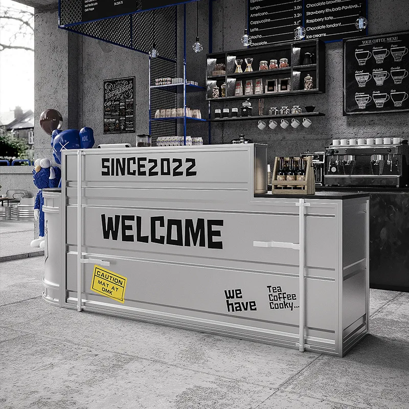 Industrial Style Bar Counter Cashier Internet Celebrity Milk Tea Coffee Shop Iron Billiards Basketball Hall Gym Reception Desk