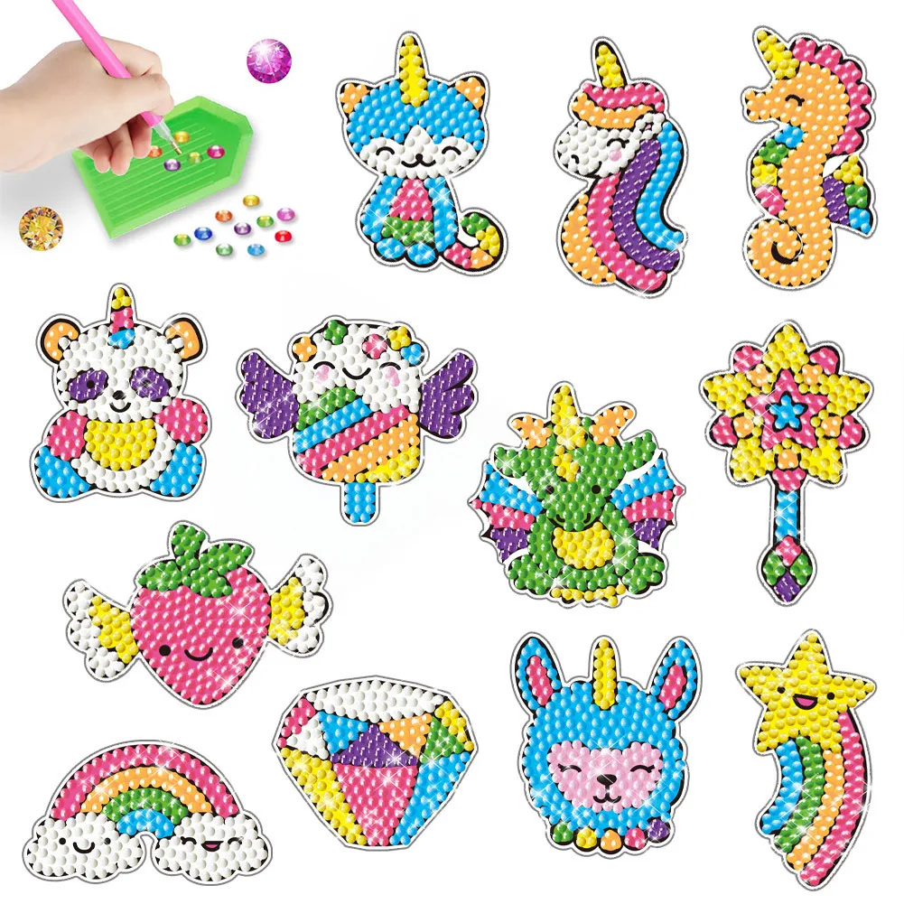 Diamond Sticker DIY Art Mosaic Painting Stickers Cute Cartoon Pattern For Kids Gift Rewards Home Decor