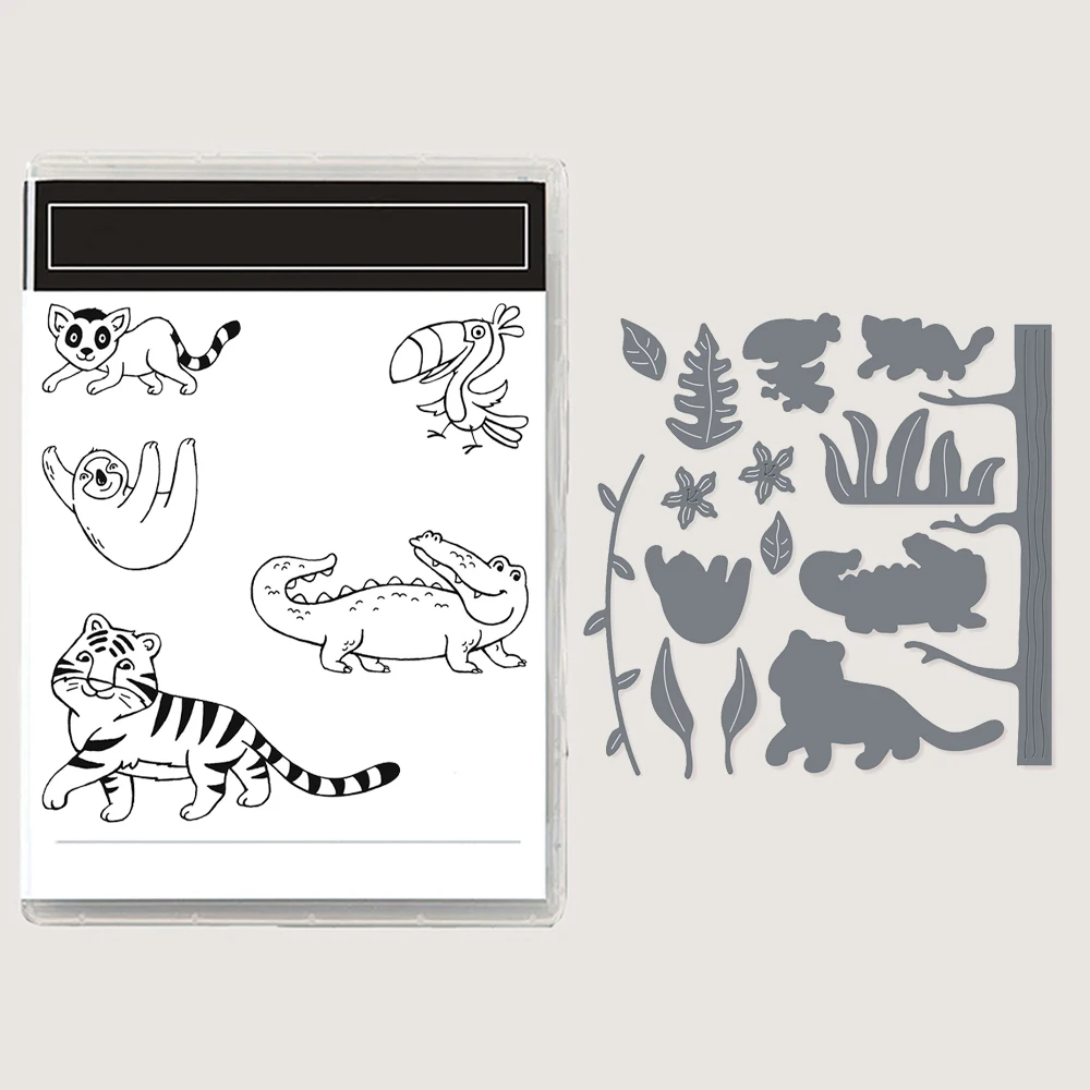 

2024 New Cute Animals Clear Stamp And Metal Cutting Dies For Scrapbooking Die DIY Card Embossing Die Gift Paper Cutter Craft