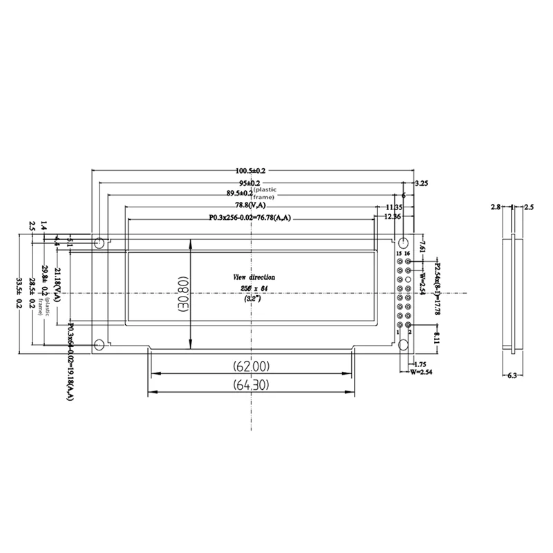A47F-3.12 인치 OLED 디스플레이 256X64 SSD1322 드라이버 그래픽 LCD 모듈 Arduino/C51 용 병렬/SPI 납땜 핀