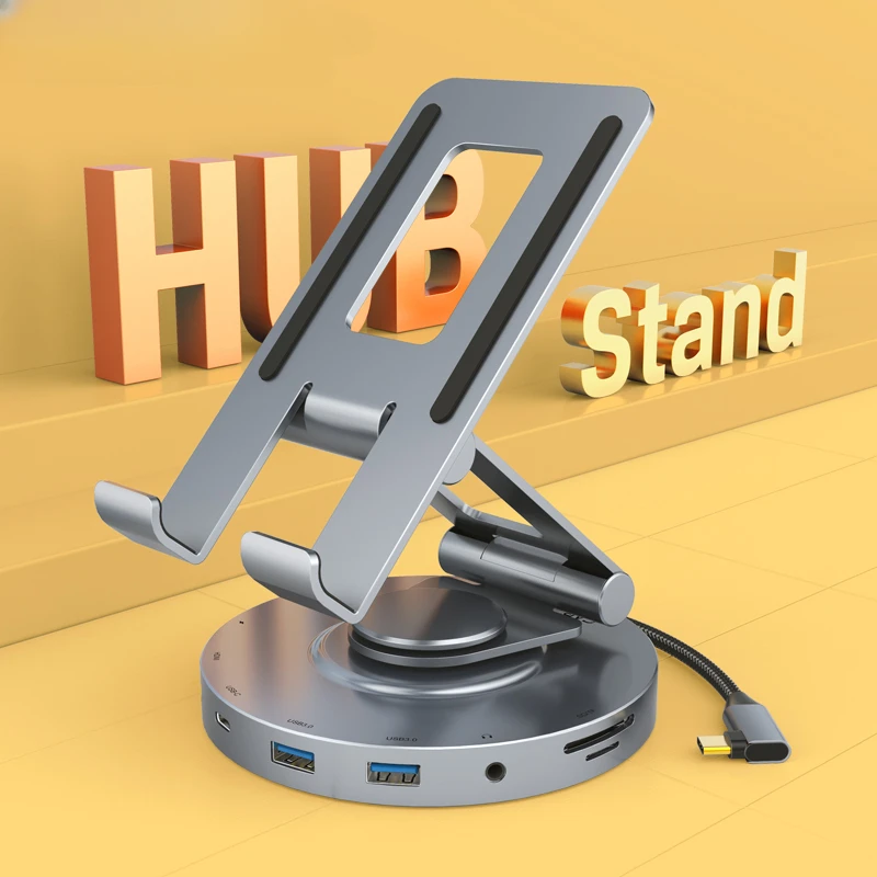 멀티 USB C 허브 360 회전 스탠드, 아이패드 프로 태블릿 C441 용, HD..