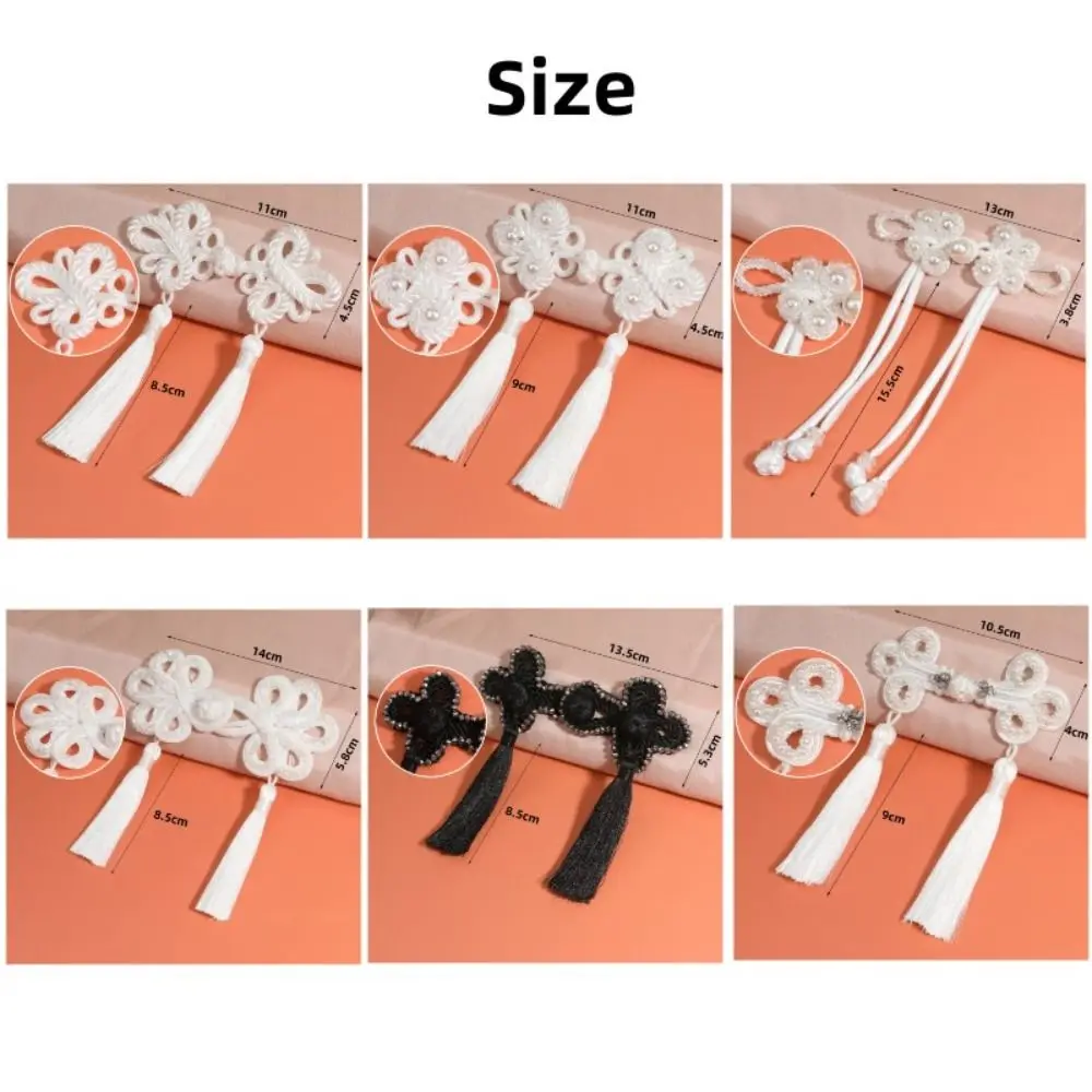 1PCS Chinese Style Tassel Plate Buckle Hand-beaded Long Tail Decorative Buttons DIY Clothing National Tide Chinese Knot Button