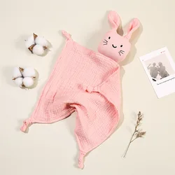 Cozy Baby Muslin Blanket with Adorable Cat Doll Design (Pink)