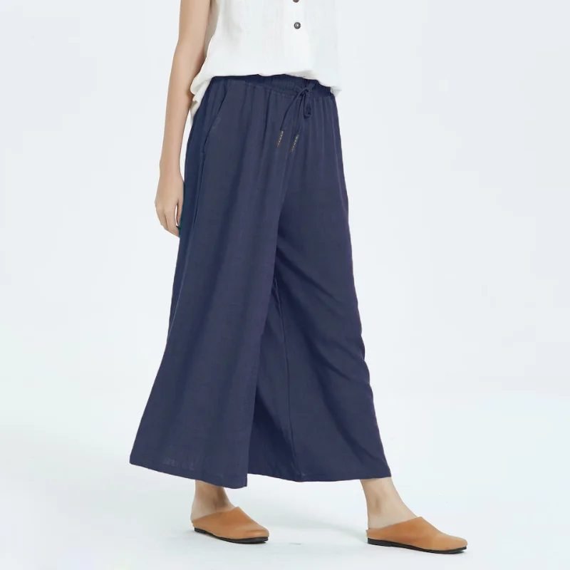 Spring Summer New Fashion Casual All-match Temperament Commute Women's Clothing Loose Simplicity Middle Waist Wide Leg Pants