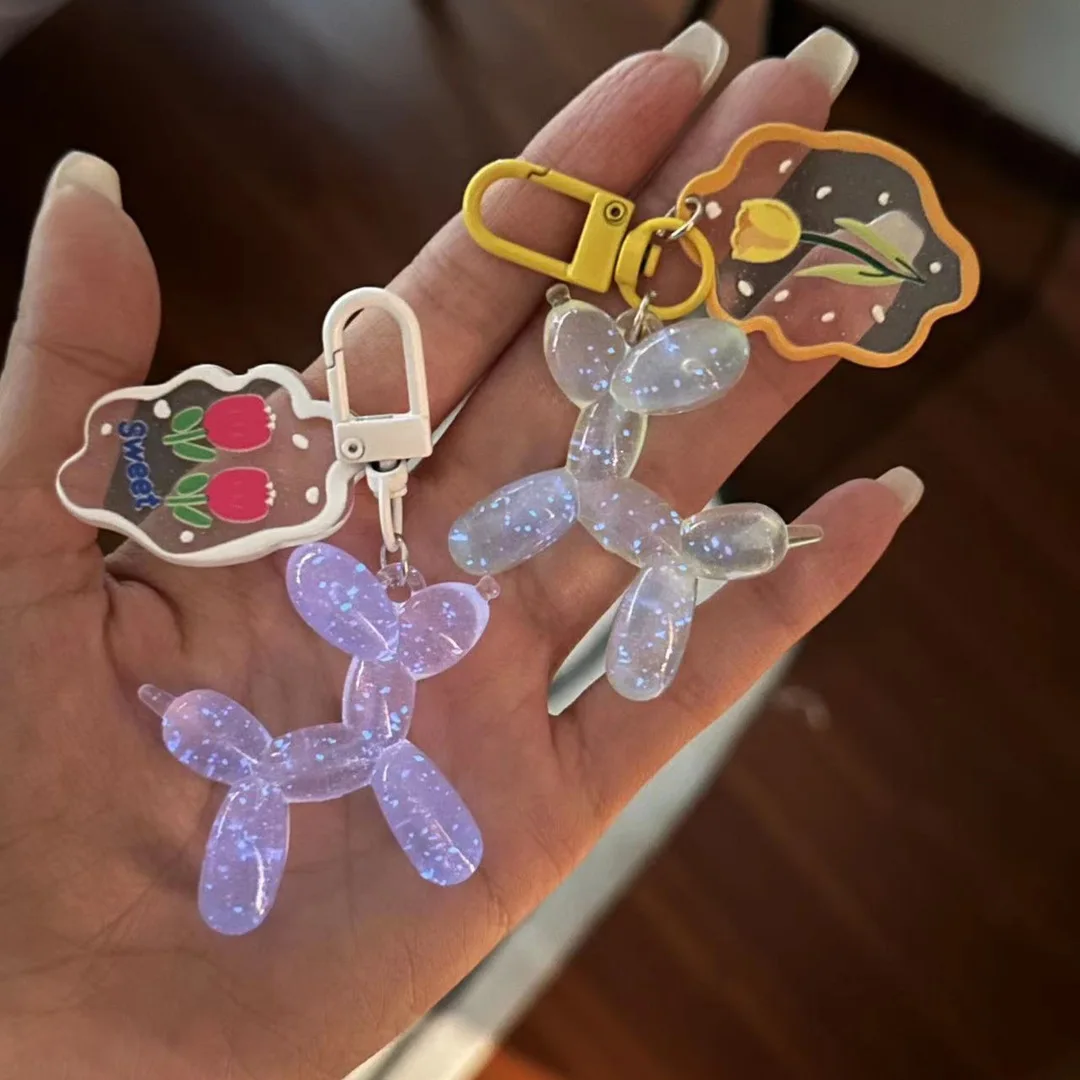 10PcsNew Arrival Luminous flower puppy Charms Resin Pendant for Bag Pendant Keychain Ornament Handmade Accessories Supplies