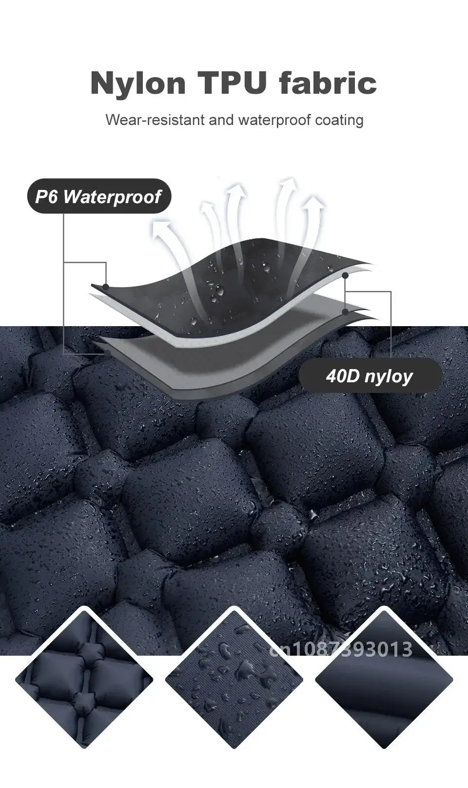 Description Picture 4 of itemOutdoor Camping Sleeping Pad Folding Sleep Mat Beach Inflat Mattress with Pillows Ultralight Air Mat Travel Hiking New