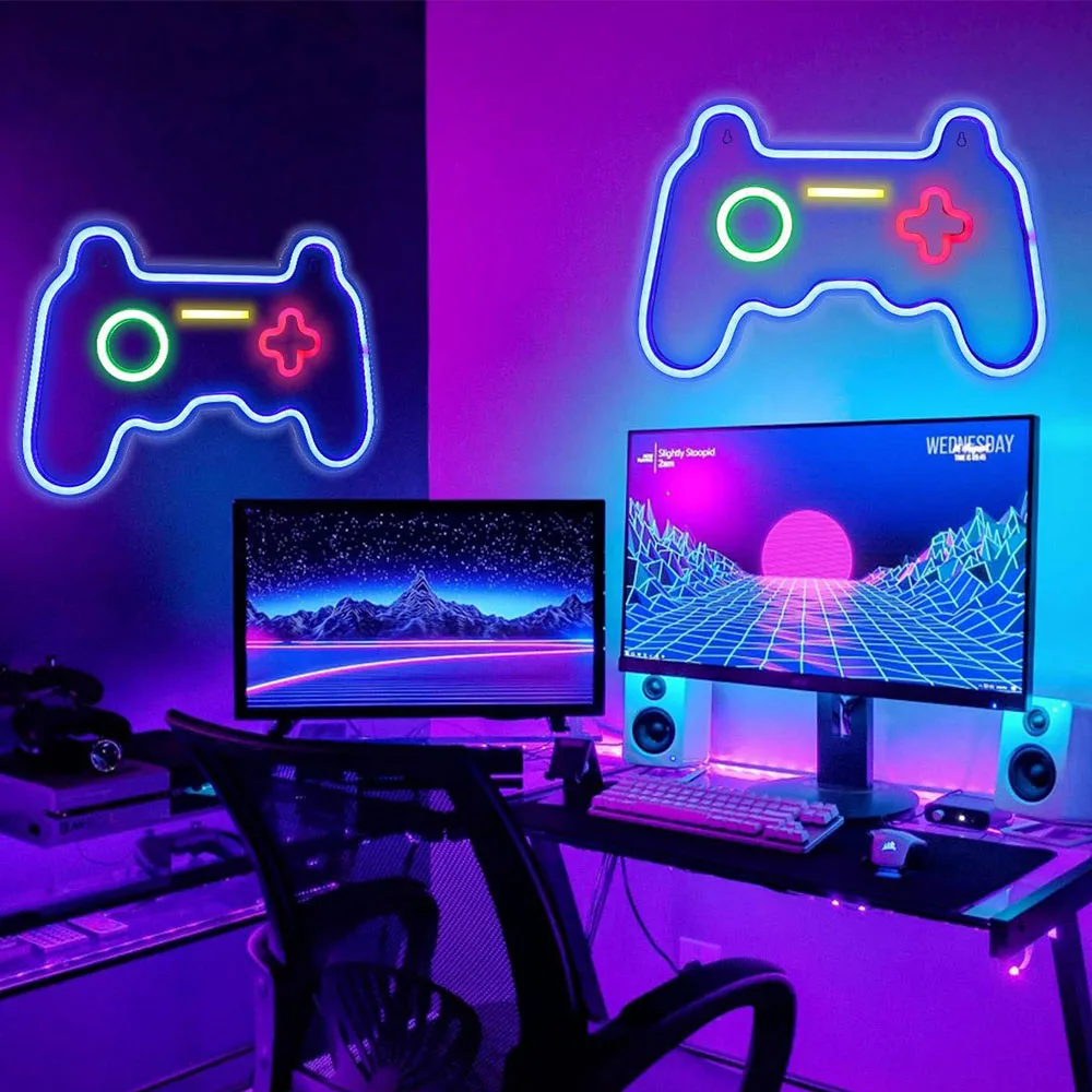 Game Gamepad Neon Sign Neon LED Signs for Bedroom Wall Decor ...