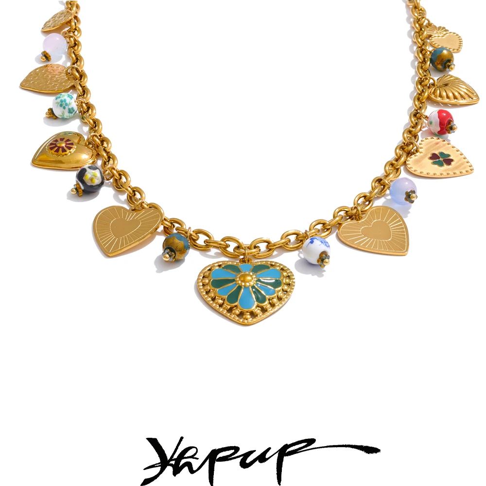 Yhpup 2025 Heart Drop Necklace