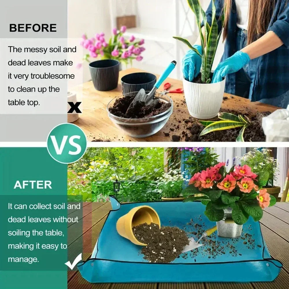 75&times;75cm Garden Planting Mat Reusable Foldable Gardening Transplanting Succulent Plant Pad