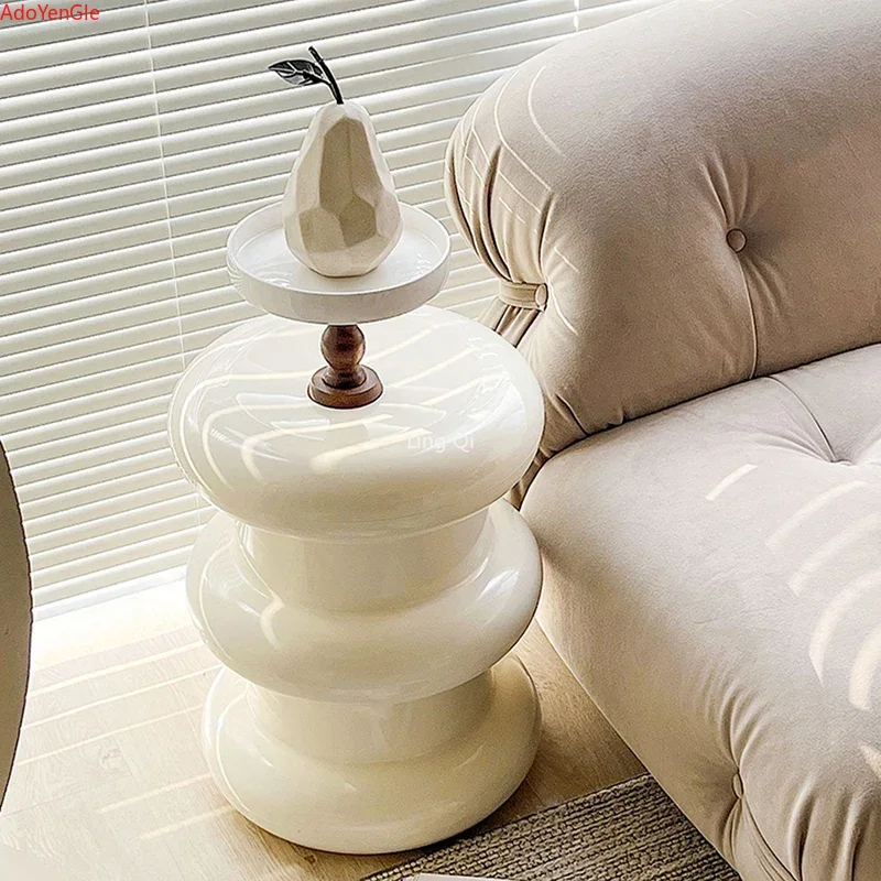 

Nordic Makeup Stool Bedroom Round Minimalist Leisure Side Table Modern Tabouret Living Room Decorative background Furniture