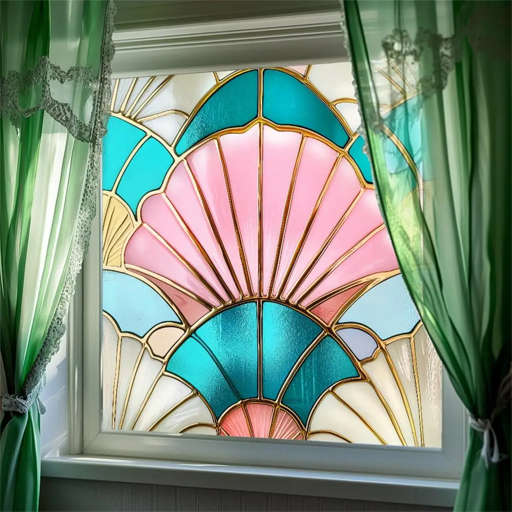 Waterproof Window Decorative Stained Glass Window Film for Privacy Protection Sun Blocking Home Office Bathroom Waterproof Pvc