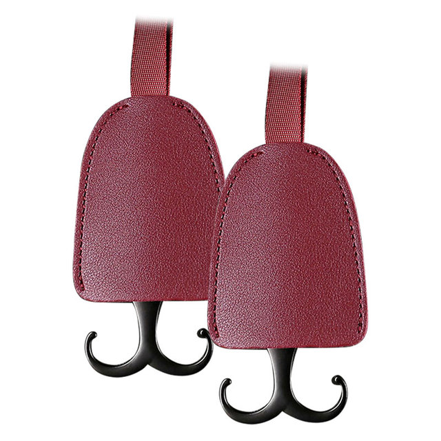 Car Seat Headrest Hooks PU Leather Hanging Storage Hook 15kg Load-Bearing Organizer Hidden Hook Interior Accessories