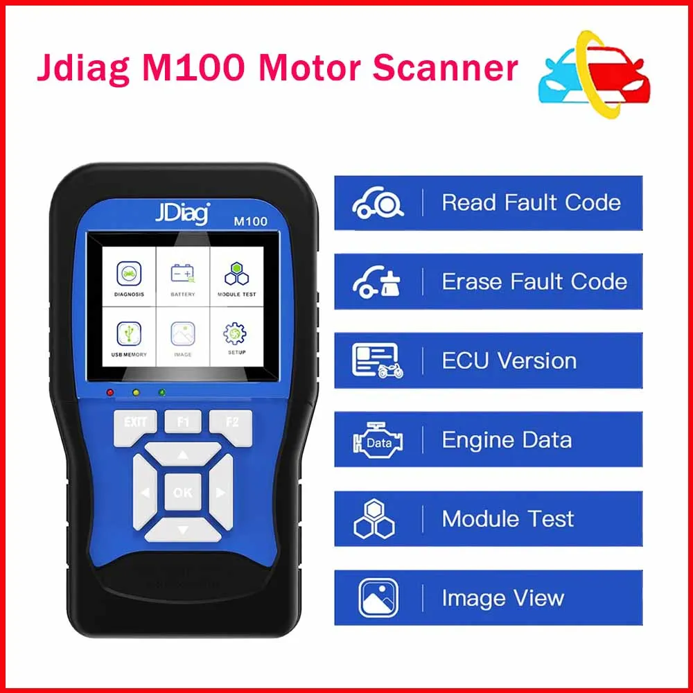 

Диагностический сканер JDiag M100 для мотоциклов, инструмент для диагностики неисправностей мотоциклов, считыватель кодов мотоциклов с несколькими языками