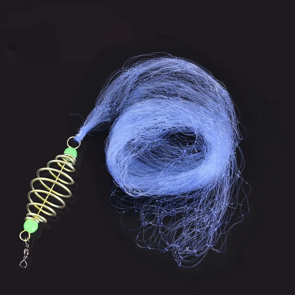 Spring Shoal Fishing Net with Night Luminous Bead Ball Solid Ring Fishing Connector For Freshwater Tackle Supplies 1PC