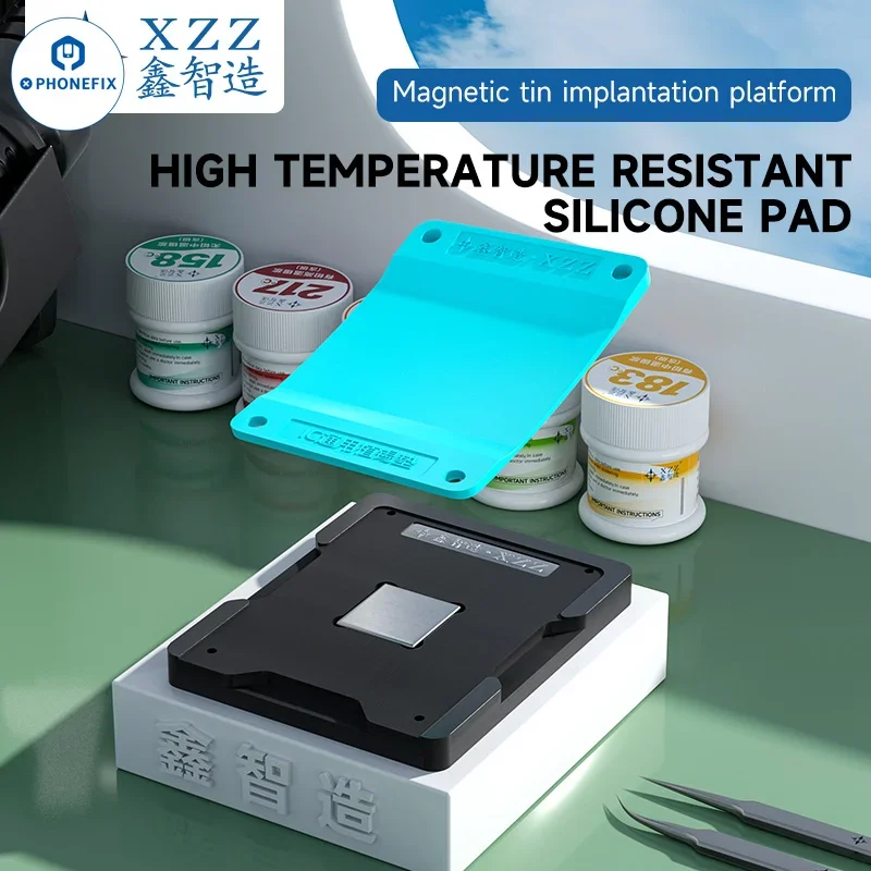 XZZ 수리 패드 절연 내열성 실리콘 솔더 매트, 마그네틱 베이스 포함, 안드로이드 아이폰 BGA 칩 수리 솔더 패드