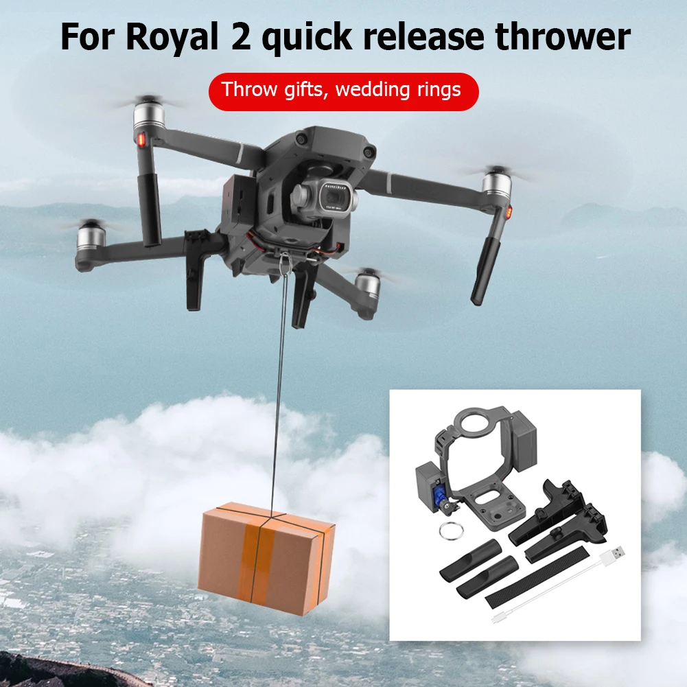 Quick Release Airdrop Delivery Transport USB Rechargeable Wedding Ring Gift Deliver for DJI Mavic 2 Pro / Zoom Drone