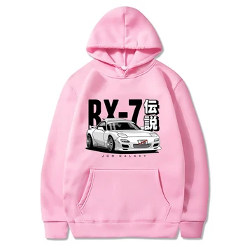 이니셜 D JDM 후디 빈티지 RX7 FD 드리프트 일본 자동차 프린트 맨투맨, 하라주쿠 운동복, 느슨한 남성 스트리트웨어 풀오버 상의