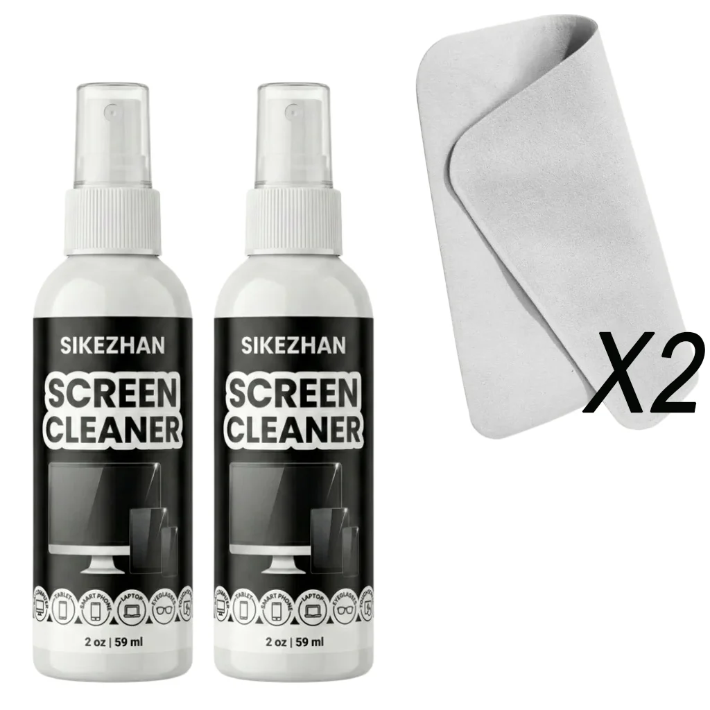 Eco-Friendly Screen Cleaner Kit with Microfiber Cloth - Streak-Free Spray