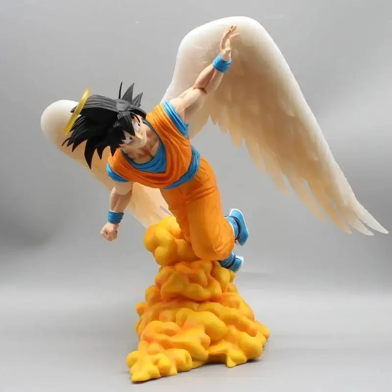 

29cm Anime Dragon Ball Figure Angel Goku Action Figures Statue PVC Collection Doll Goodbye Son Goku With Wings Model Gifts Toys